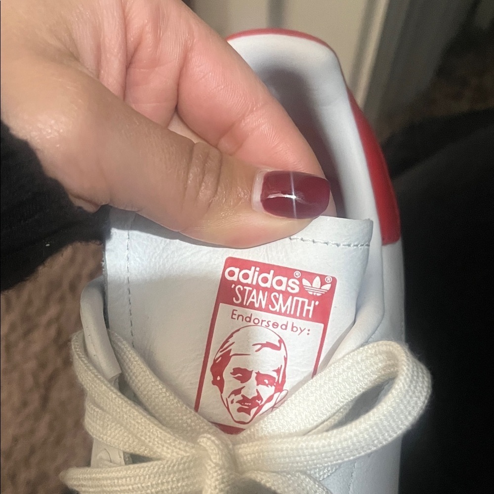 Adidas white and red Stan Smith Sneakers - Picture 2 of 10